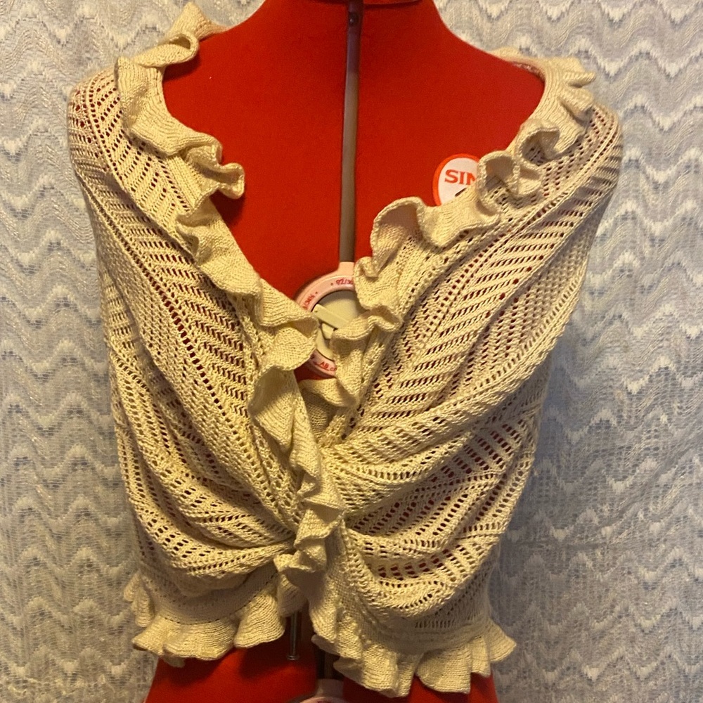 Silk/Cashmere shawl size S Ivory